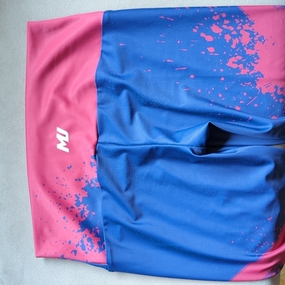 Move U Dance Team Legging Adult Medium made in USA full length blue pink - Picture 9 of 10